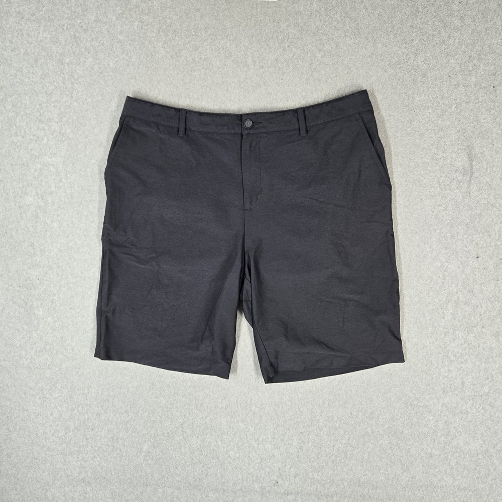 Adidas Men Shorts 38 Dark Gray Nylon Chino Adipure High Rise Pockets 9" Inseam